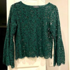 Karen Kane Green Lace Top